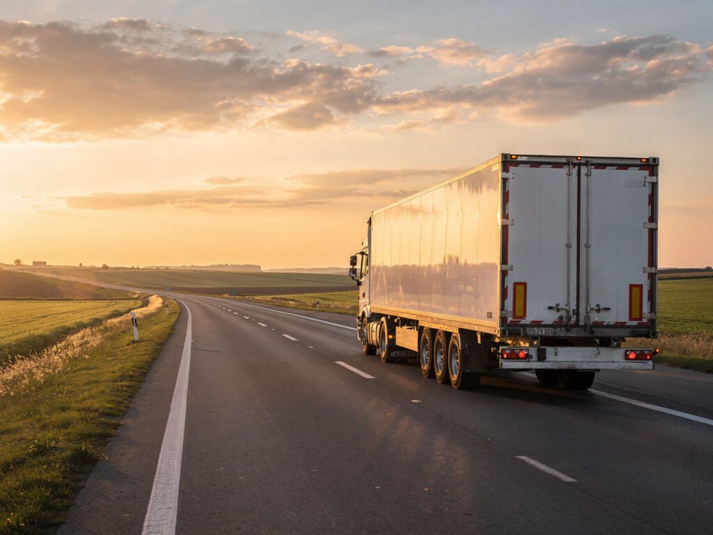 Large moving truck on a highway (illustrative)